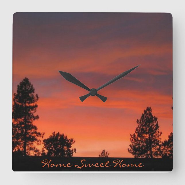 Horloge Carrée Northwest Sunset Wall Clock (Recto)
