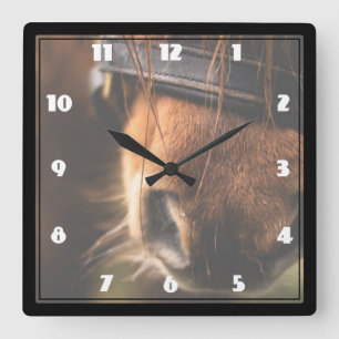Horloge Carrée Nose Cute Brown