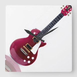 Horloge Carrée Notes de musique Cordes Guitare Paix Amour Destiné