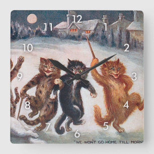 Horloge Carrée NOUS NE RENTRONS PAS CHEZ NOUS JUSQU'AU MATIN, Lou