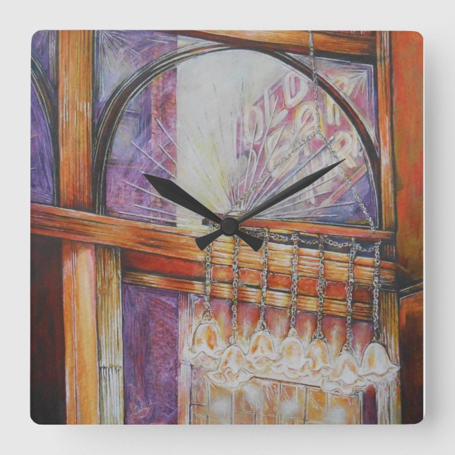 Horloge Carrée Nous sommes tous des papillons volant autour de la (Recto)