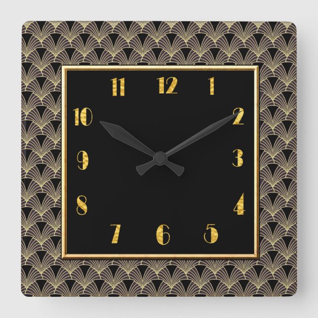 Horloge Carrée Nouveau Modèle Art Déco (Recto)
