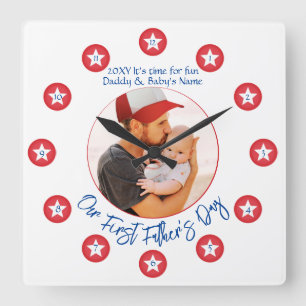 Horloge Carrée Nouveau papa moderne unique Keepsaké première Fête