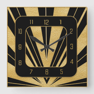 Horloge Carrée Nouveau style Art Déco Gatsby