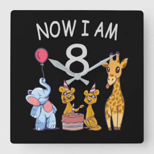 Horloge Carrée Now I, 8 ans d'âge huit