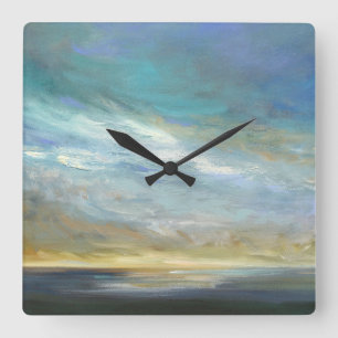 Horloge Carrée Nuages côtiers