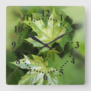 Horloge Carrée nuances de printemps