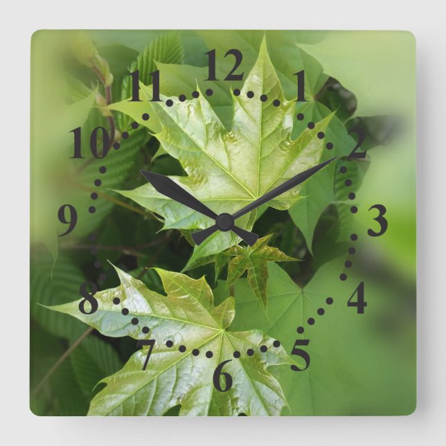Horloge Carrée nuances de printemps (Recto)