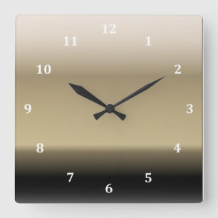 Horloge Carrée Nuances subtiles de dégradé de beige à noir Ombre