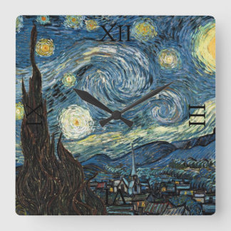 Horloge Carrée Nuit étoilée par Vincent van Gogh