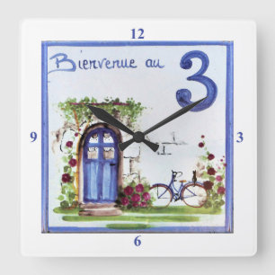 Horloge Carrée Number 3.