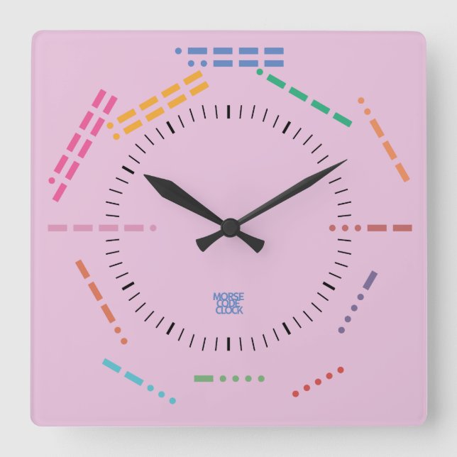 HORLOGE CARRÉE NUMBERS CODE MORSE CLOCK BY MASANSER PIXELAT (Recto)