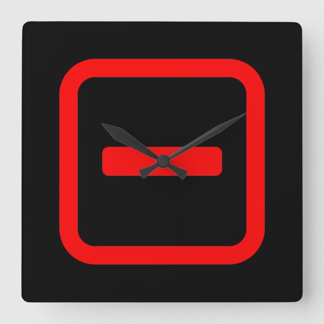 Horloge Carrée Numéro 一 Japonais Numéro Un (Recto)