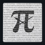 Horloge Carrée Numéro noir d'origine pi jour symbole mathématique<br><div class="desc">Numéro noir d'origine pi jour symbole mathématique</div>