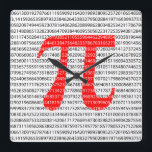 Horloge Carrée Numéro rouge d'origine pi jour symbole mathématiqu<br><div class="desc">Numéro rouge d'origine pi jour symbole mathématique</div>