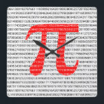 Horloge Carrée Numéro rouge d'origine pi jour symbole mathématiqu<br><div class="desc">Numéro rouge d'origine pi jour symbole mathématique</div>