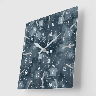 Horloge Carrée Numéros mathématiques Abstraits
