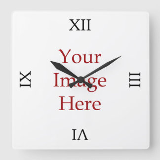 Horloge Carrée Numéros romains Créez votre propre