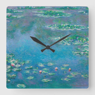 Horloge Carrée Nymphéas par Claude Monet Peinture d'art fin