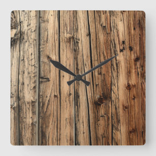 Horloge Carrée Oak wood clock