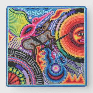 Horloge Carrée Oaxaca Mexico Mexican Mayan Tribal Art boho Travel