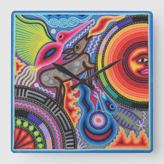Horloge Carrée Oaxaca Mexico Mexican Mayan Tribal Art boho Travel
