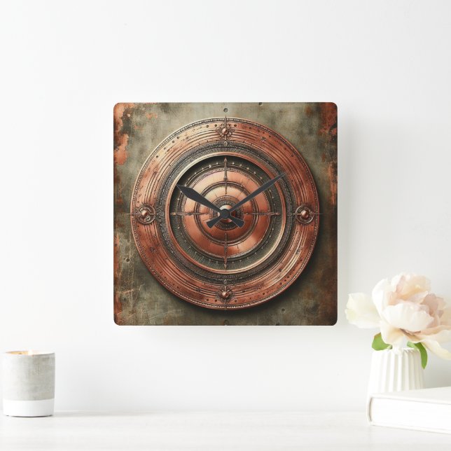 Horloge Carrée objet en métal  (Maison)