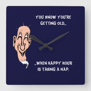 Horloge Carrée Obtenir De Vieilles Happy Hour