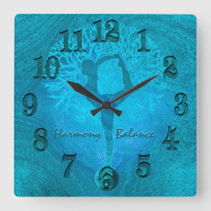 Horloge Carrée Ocean Breeze Yoga Yin Yang