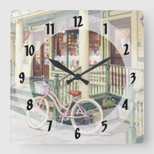 Horloge Carrée Ocean Grove NJ - Bicyclette devant la boutique de