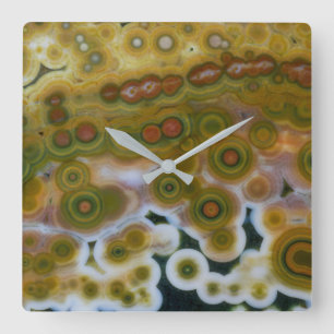 Horloge Carrée Océan Jasper de couleur jaune