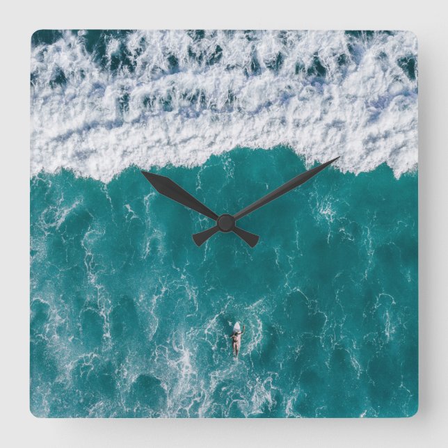 Horloge Carrée Ocean Wave Acrylic Wall Clock (Recto)