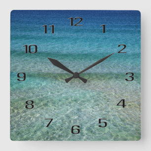 Horloge Carrée Ocean Waves Acrylique Wall Clock