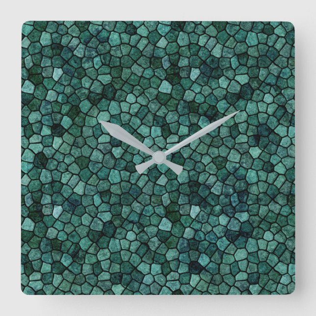 Horloge Carrée Oceanic Mosaic Crust Texture Abstract Pattern (Recto)
