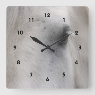 Horloge Carrée Oeil Sage D'Un Animal De Cheval