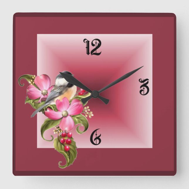 Horloge Carrée Oiseau (Recto)