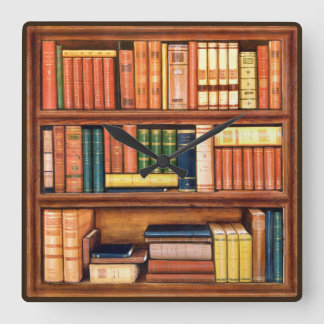 Horloge Carrée Old Books