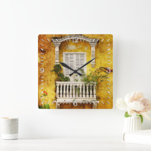 Horloge Carrée Old Cartagena Wall Clock