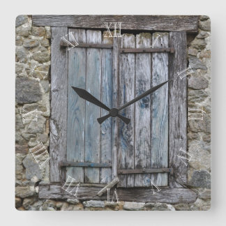 Horloge Carrée Old painted wood shutters