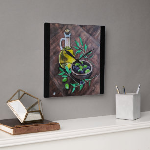 Horloge Carrée Olivas de Andalucía Peinture par Alfred Fox