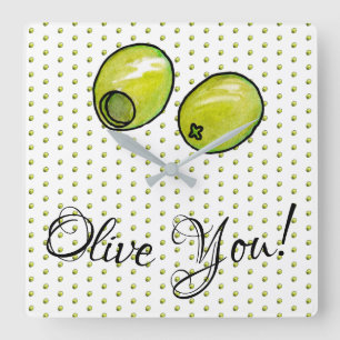 Horloge Carrée Olive