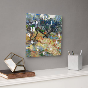 Horloge Carrée Olive Trees par Vincent Van Gogh