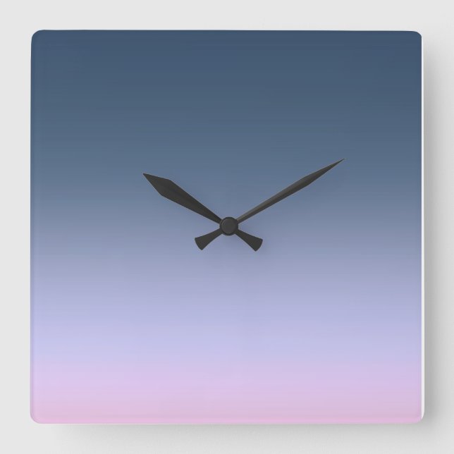 Horloge Carrée Ombre bleu rose . (Recto)