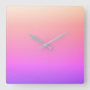 Horloge Carrée Ombre couleur rose et pourpre de fond