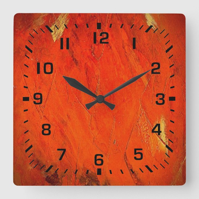 Horloge Carrée Ombres Adobe (Recto)