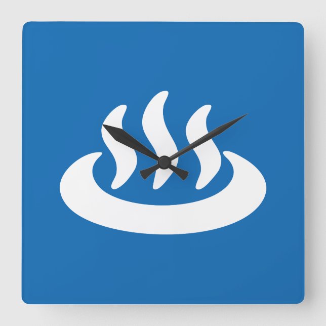 Horloge Carrée Onsen ♨ Hot Spring 温 泉 Japonais (Recto)