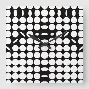Horloge Carrée OP -Art #6 à Emporio Moffa