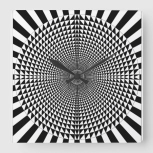 Horloge Carrée OP -Art #9 à Emporio Moffa
