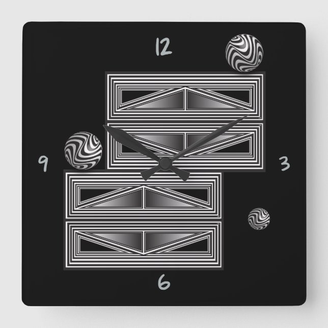 Horloge Carrée Optics thru Shapes (Recto)
