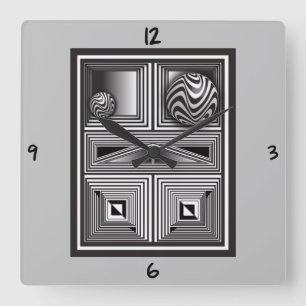 Horloge Carrée Optics thru Shapes